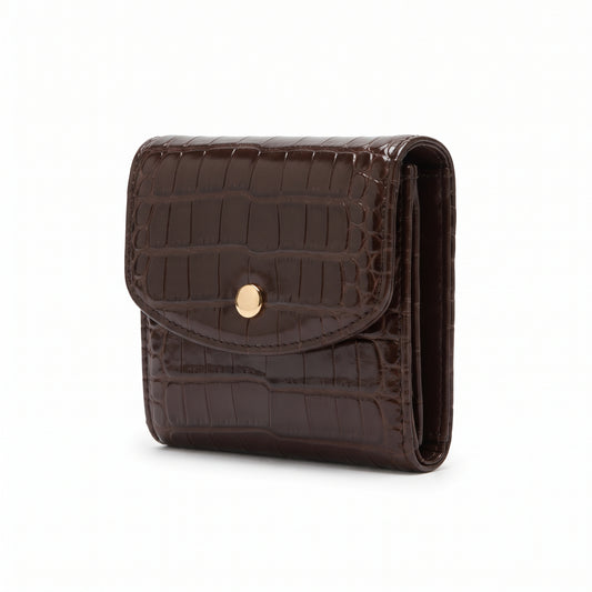 Women's Croc-Embossed Compact Snap Wallet